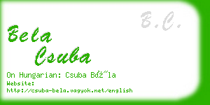 bela csuba business card